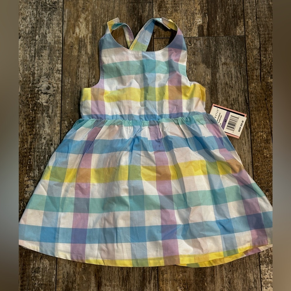 Andy & Evan Blue Pink Halter Sundress 4T NEW